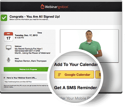 Integrate calendars to your online webinar