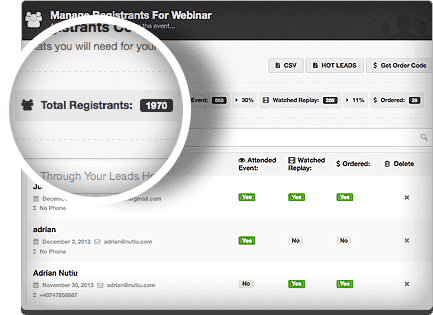 Manage Webinar Registrants